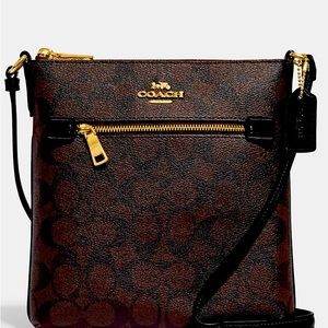 COACH Cross Body Brand New WithTag Mini Rowan File Bag In Signature Canvas
